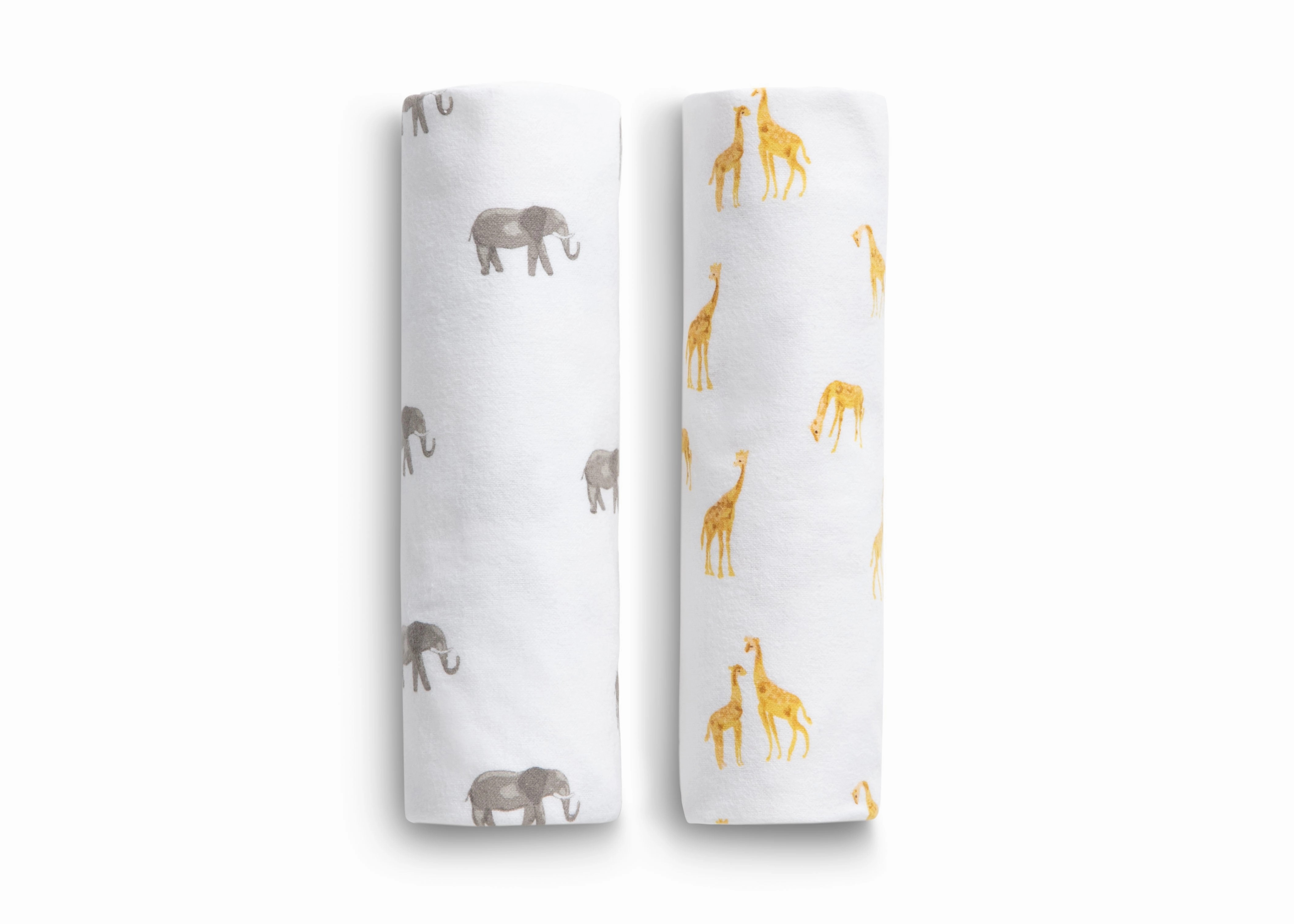100% Cotton Flannel Baby Receiving Blankets - 2 Pack