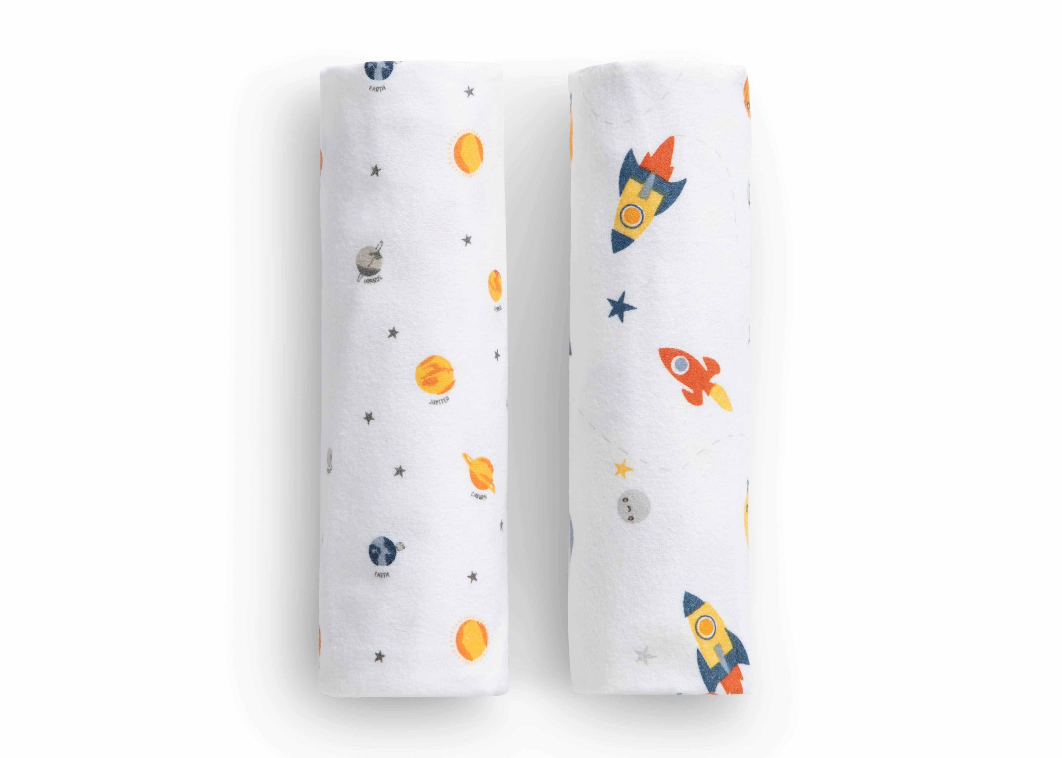 100% Cotton Flannel Baby Receiving Blankets - 2 Pack
