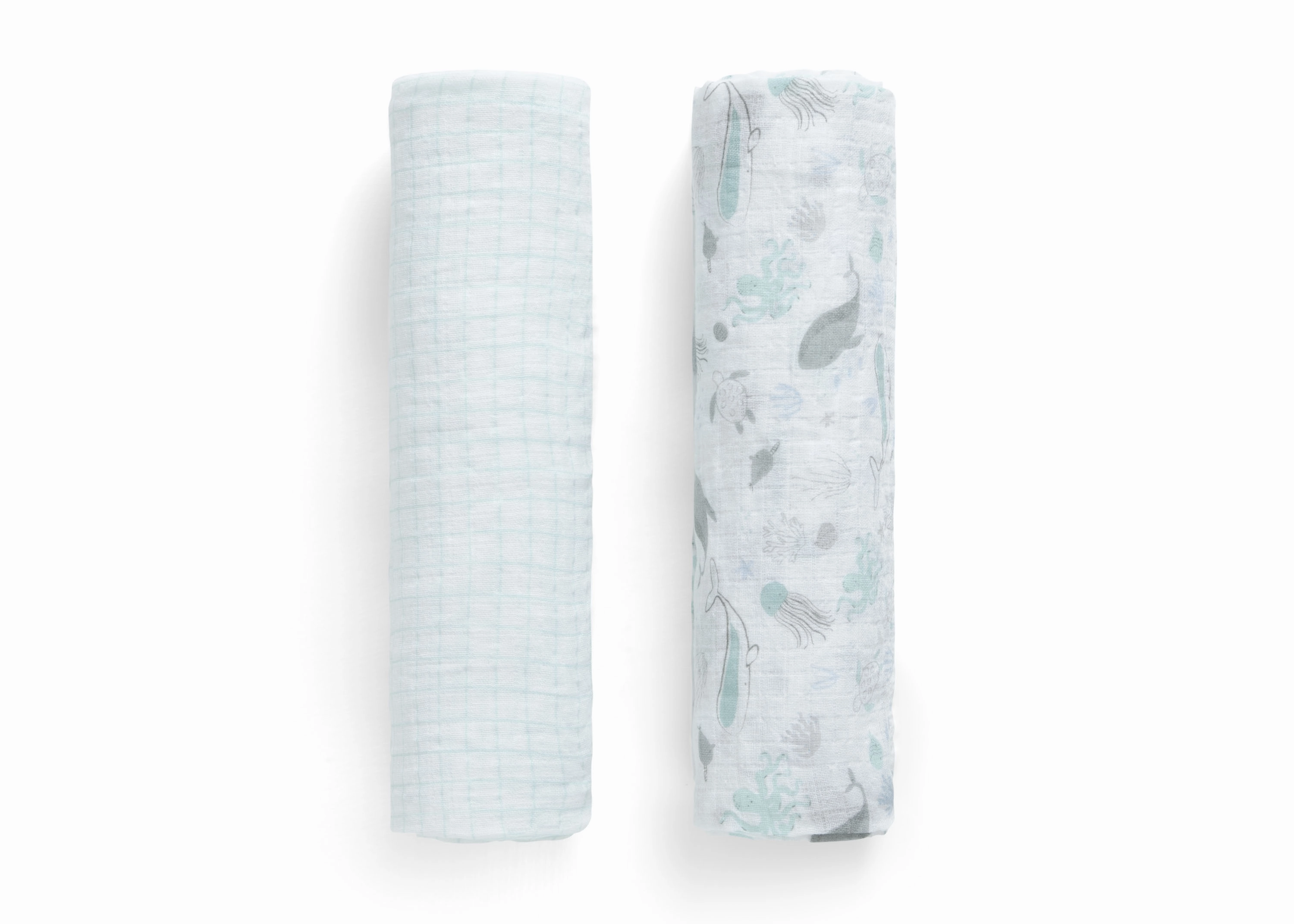 100% Cotton Muslin Baby Receiving Blankets - 2 Pack