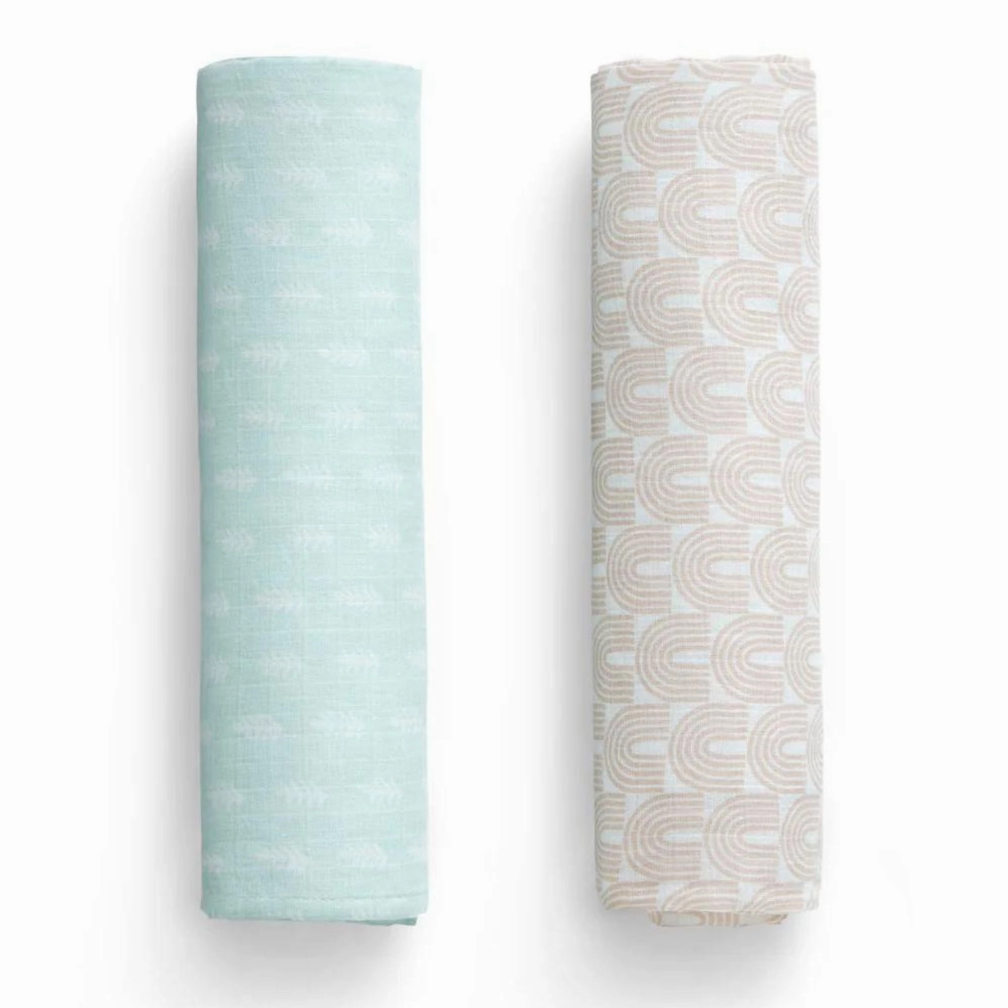 100% Cotton Muslin Baby Receiving Blankets - 2 Pack