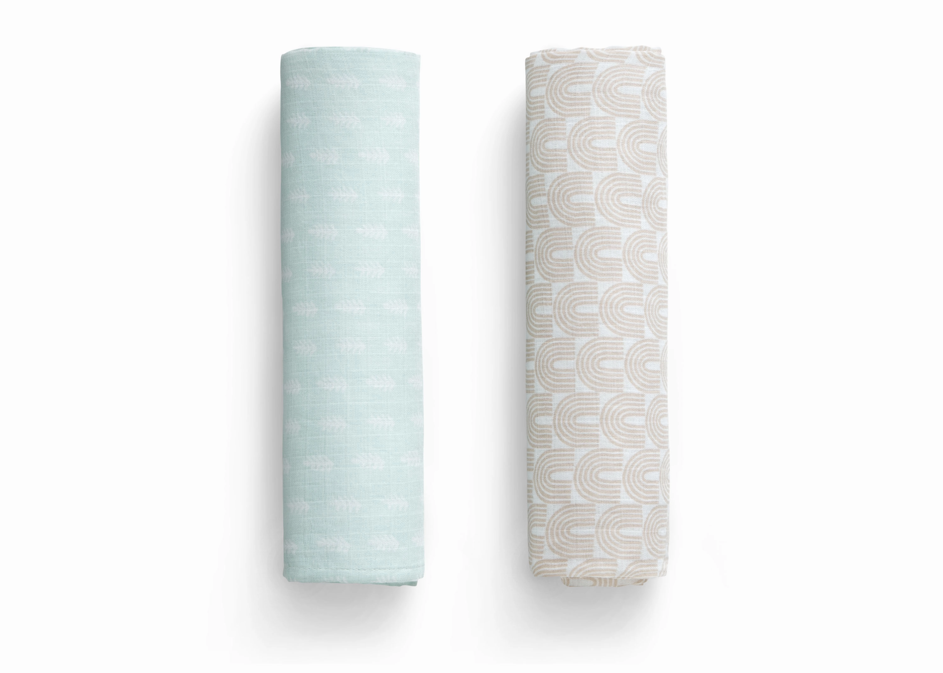 100% Cotton Muslin Baby Receiving Blankets - 2 Pack