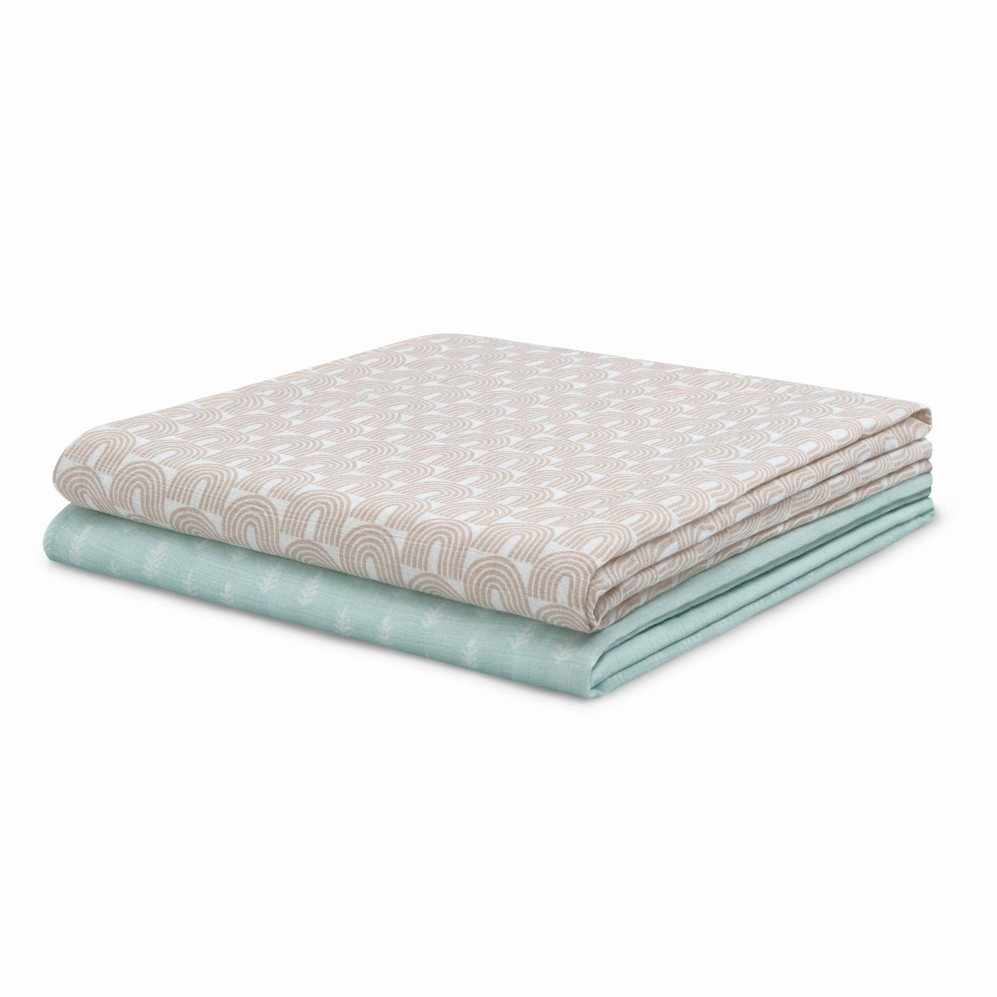 100% Cotton Muslin Baby Receiving Blankets - 2 Pack