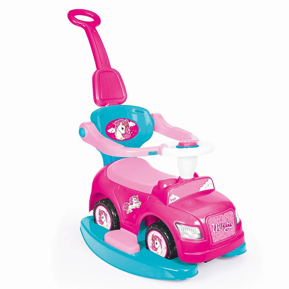 Dolu - Unicorn & Pink Ride On Car - 4-in-1 Versatility