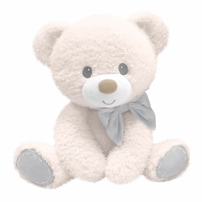 First and Main 10 inch Ivory Tumbles Bear Plush - Embroidered Features