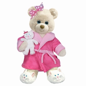 First and Main Get Well 10 inch Plush Bear - Recuperate Kate with Pink Robe
