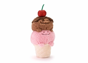 Geoffrey's Toy Box 10 inch Ice Cream Cone Plush Toy - Pink/Brown