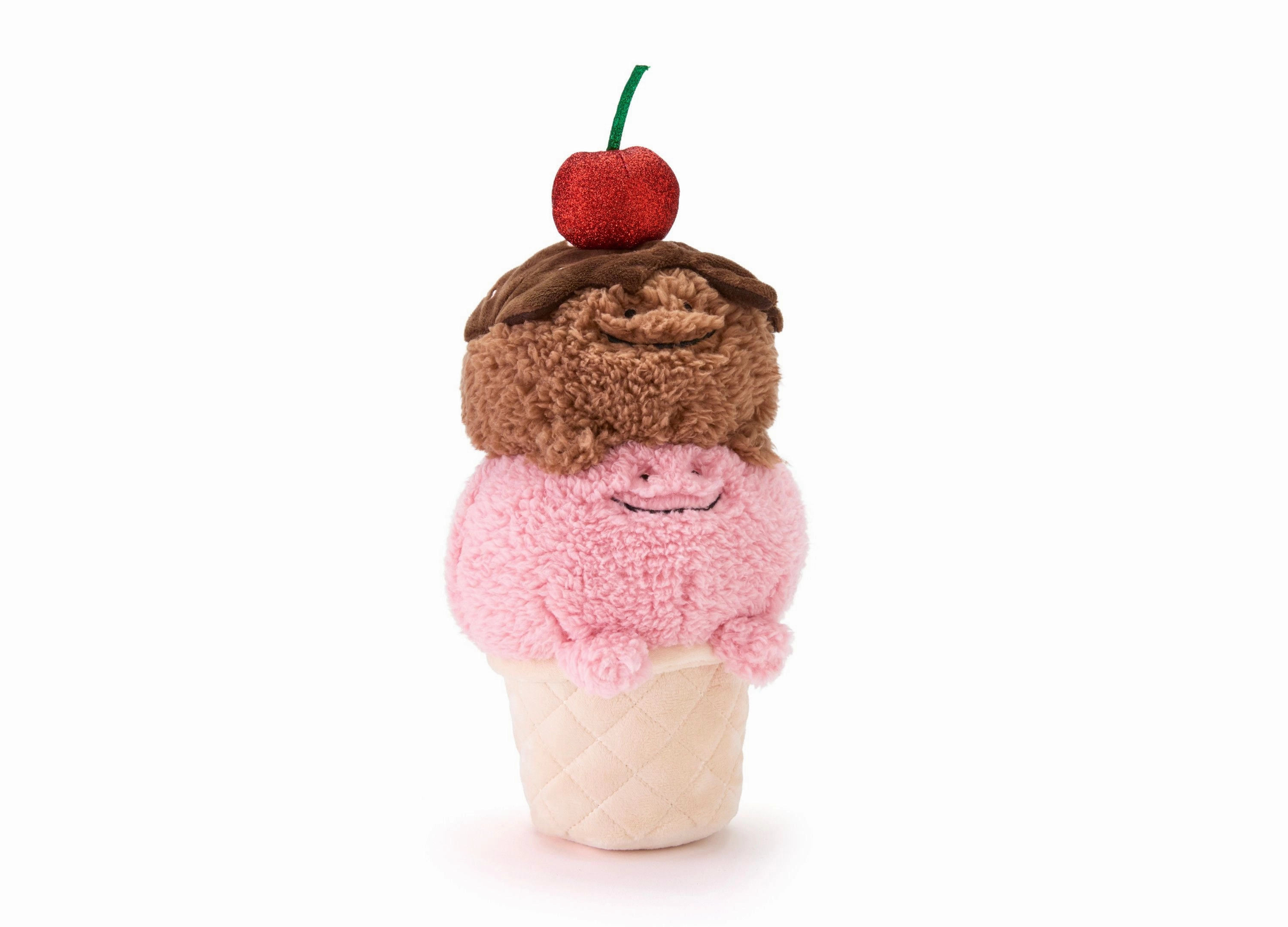 Geoffrey's Toy Box 10 inch Ice Cream Cone Plush Toy - Pink/Brown