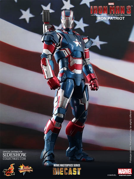 Hot Toys 1/6 Iron Man 3 Iron Patriot Diecast Iron Man Sixth Scale Figure MMS195-D01