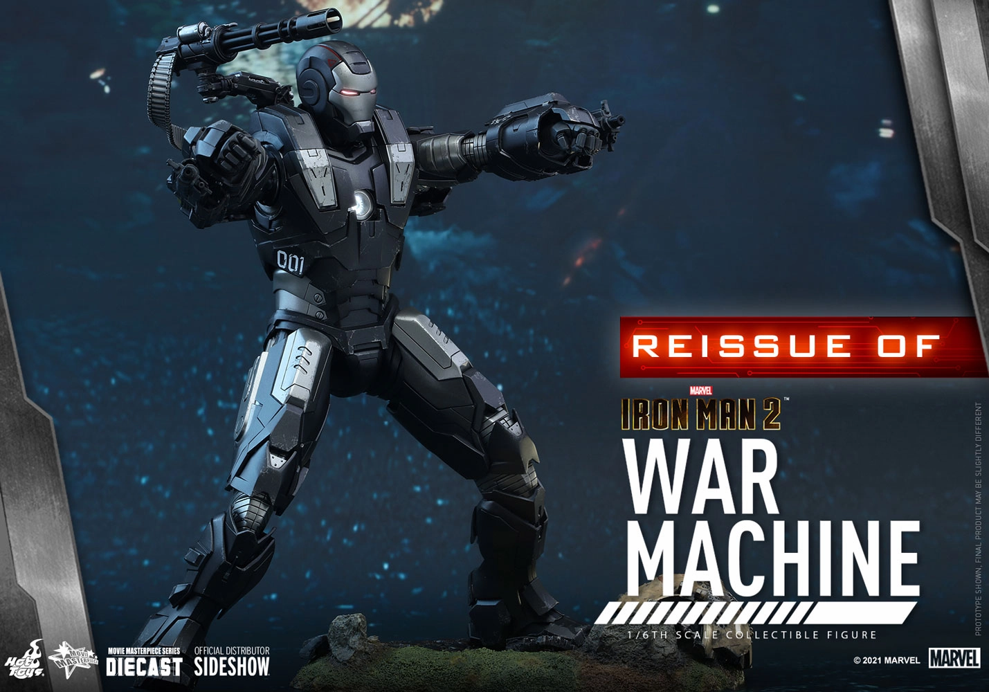 Hot Toys Movie Masterpiece Series Diecast  War Machine (Iron Man 2 Reissue)