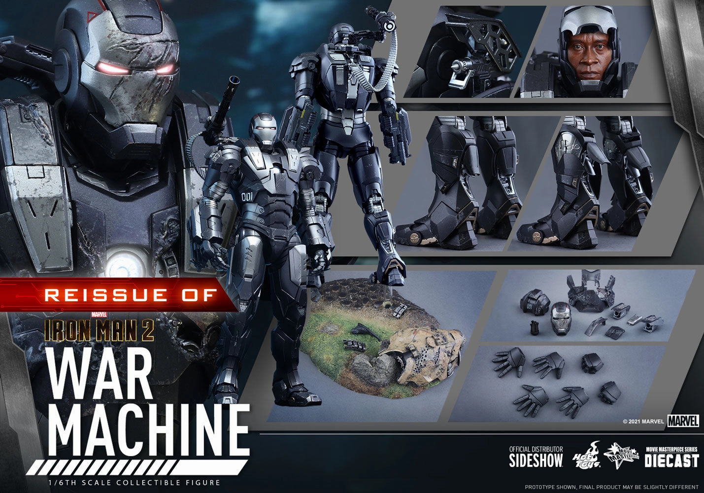 Hot Toys Movie Masterpiece Series Diecast  War Machine (Iron Man 2 Reissue)