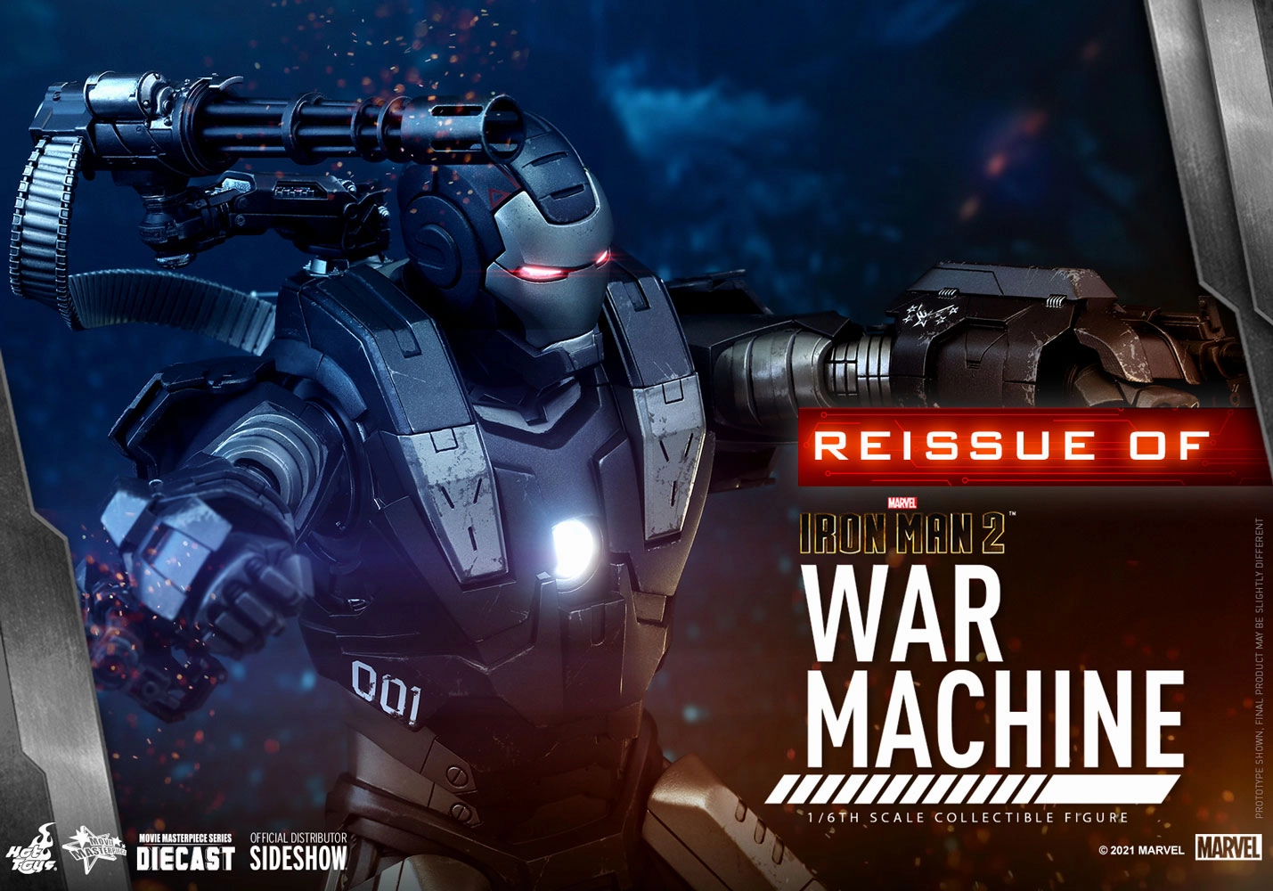 Hot Toys Movie Masterpiece Series Diecast  War Machine (Iron Man 2 Reissue)