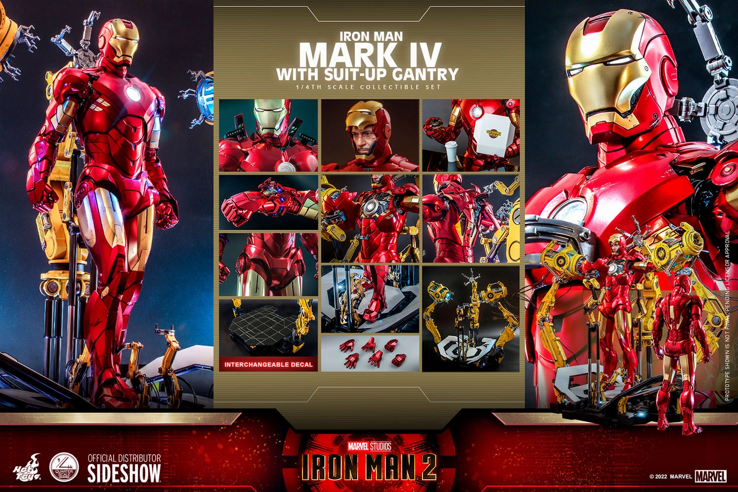 Hot Toys Quarter Scale Series Diecast -  Iron Man Mark IV With Suit-Up Gantry (Deluxe)