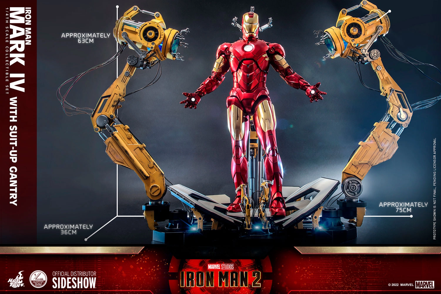 Hot Toys Quarter Scale Series Diecast -  Iron Man Mark IV With Suit-Up Gantry (Deluxe)