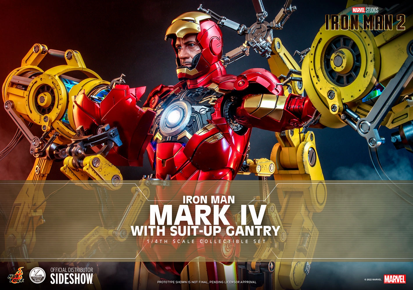 Hot Toys Quarter Scale Series Diecast -  Iron Man Mark IV With Suit-Up Gantry (Deluxe)