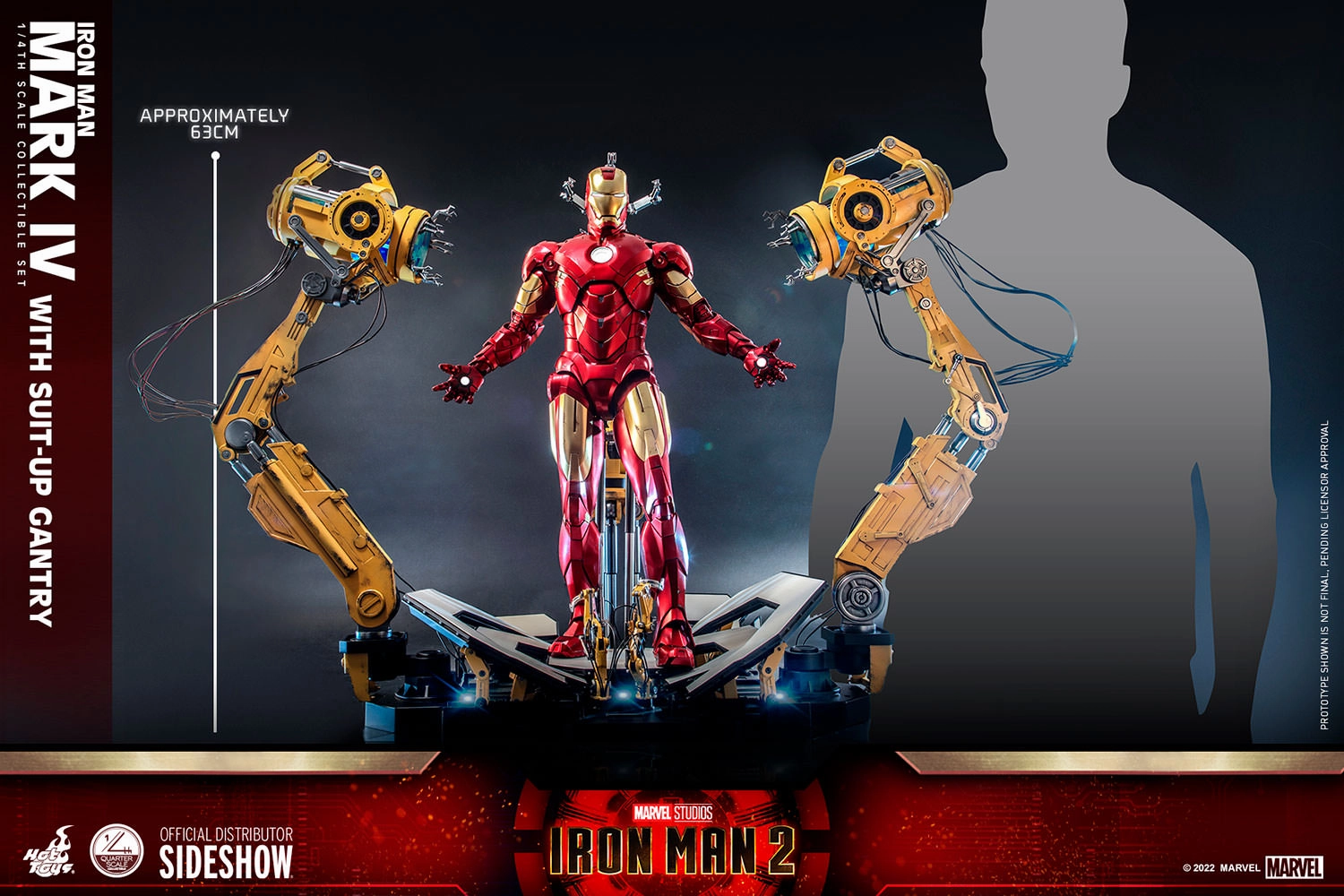 Hot Toys Quarter Scale Series Diecast -  Iron Man Mark IV With Suit-Up Gantry (Deluxe)