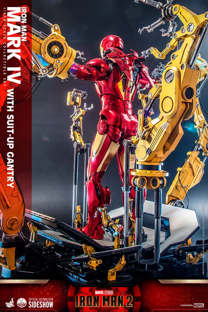 Hot Toys Quarter Scale Series Diecast -  Iron Man Mark IV With Suit-Up Gantry (Deluxe)
