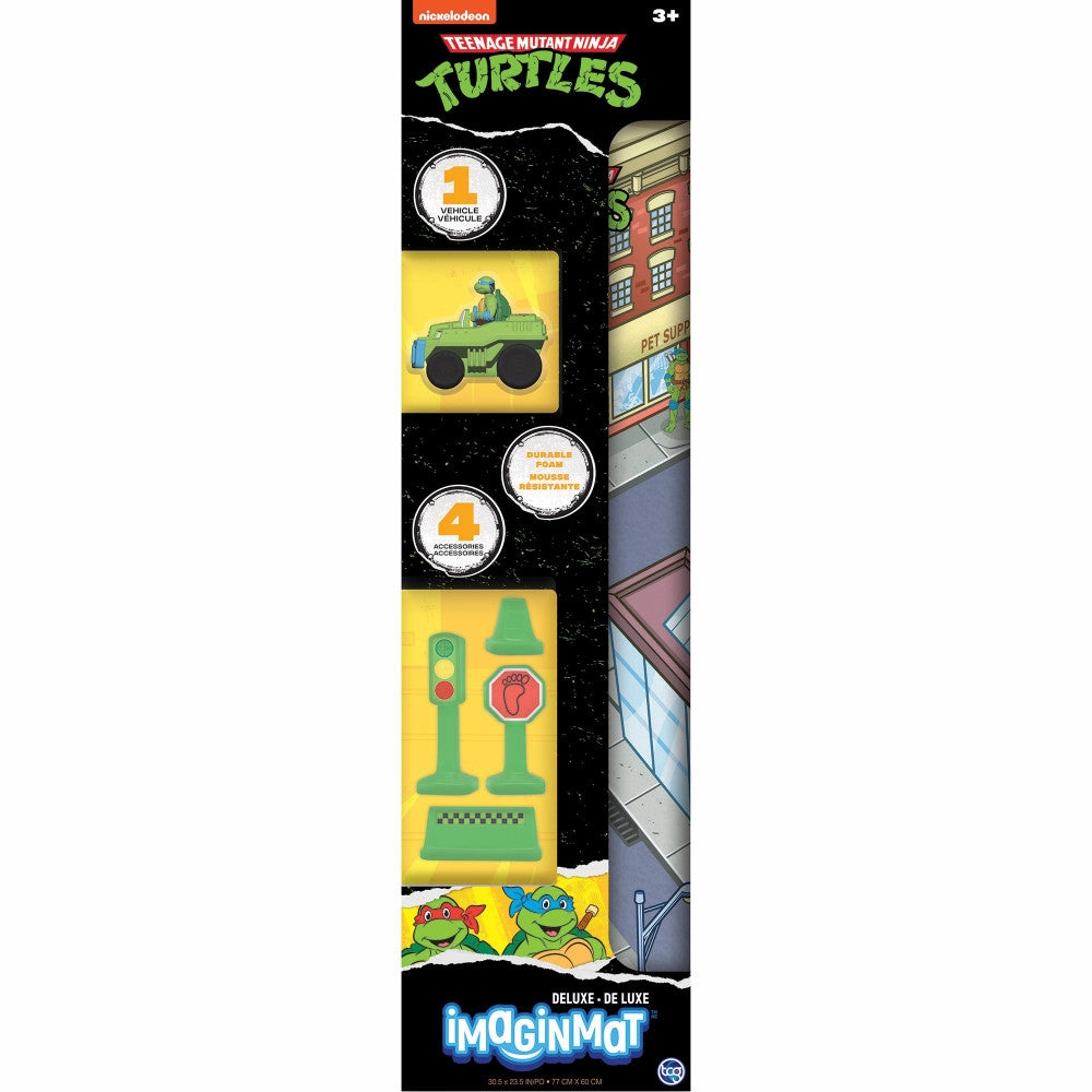 Imaginmat Deluxe TMNT Vibrant Playmat & Toy Car Adventure Zone