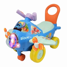 Kiddieland - Disney Stitch Light & Sound Activity Plane - Foot-To-Floor Ride-On