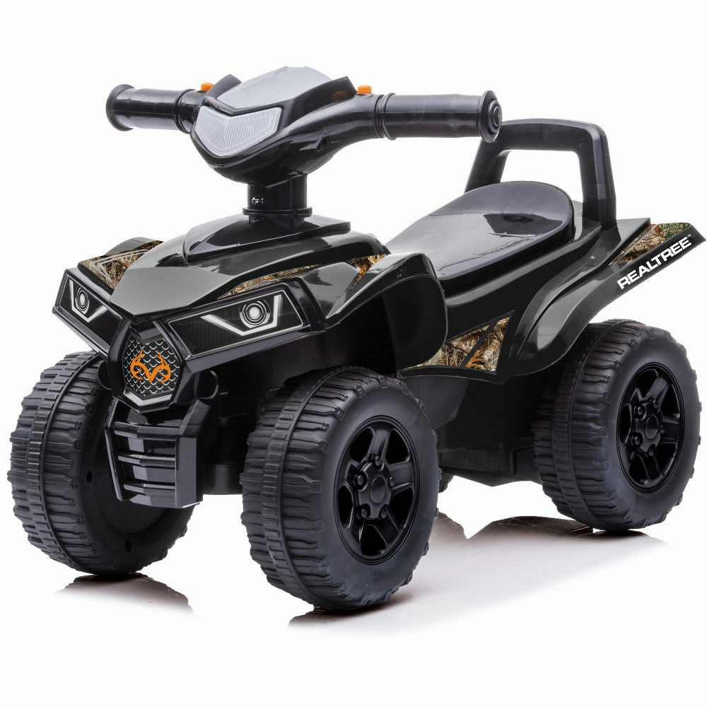 RealTree Quad Push Car - Black - Foot-To-Floor Ride-On for Toddlers 12mo 