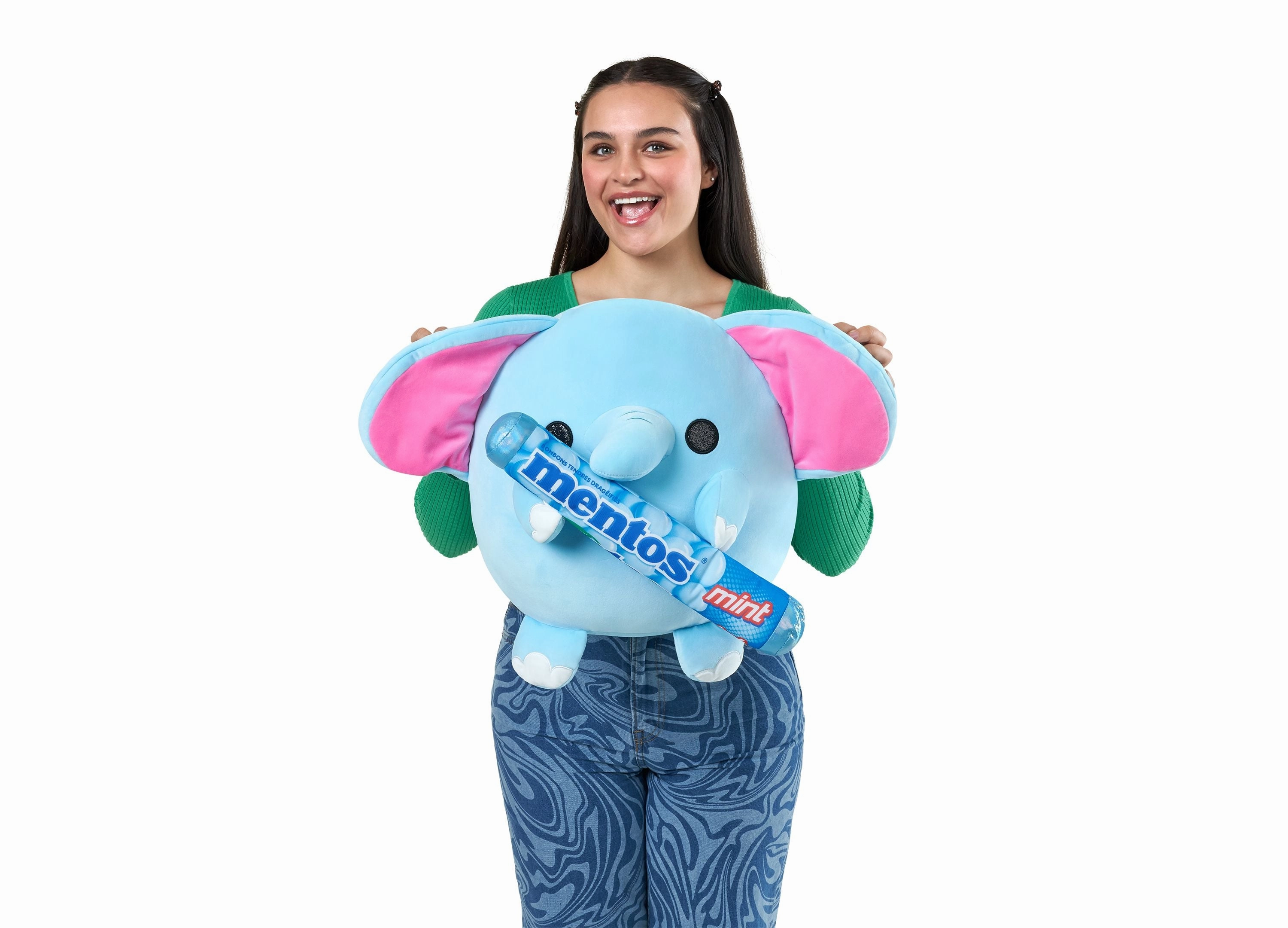 Snackles Zuru 14 inch Elephant Mentos Plush Toy - Vibrant Blue