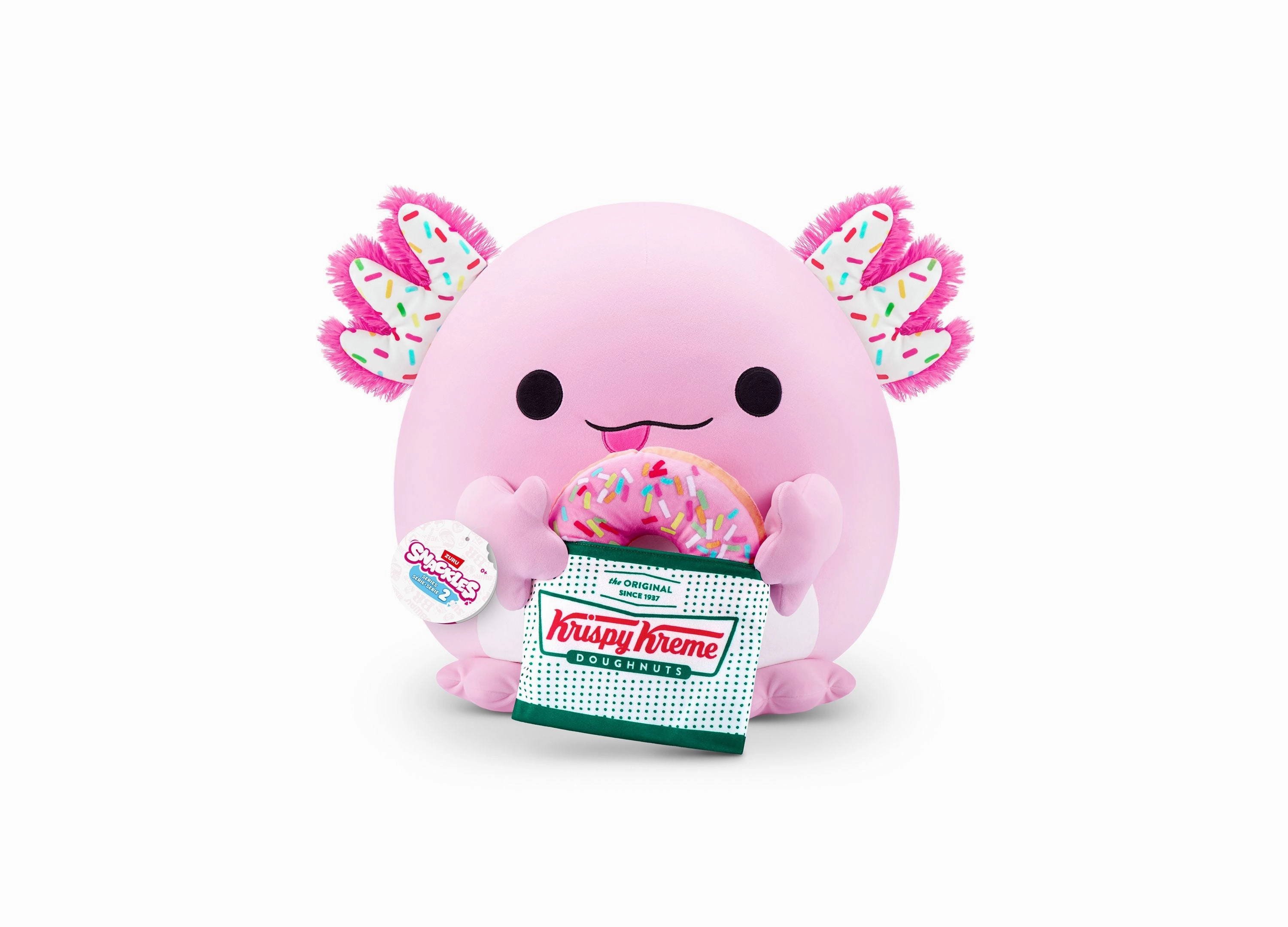 Snackles Zuru 16-Inch Krispy Kreme Axolotl Soft Plush Toy