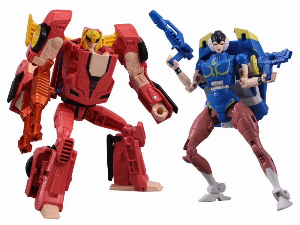 Takara Tomy Transformers X Street Fighter II Chun-Li (Arcee) Vs. Ken (Hot Rodimus) Action Figure Set Exclusive