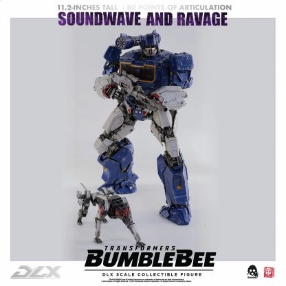 ThreeZero Transformers Bumblebee Movie Soundwave and Ravage DLX Scale Figure
