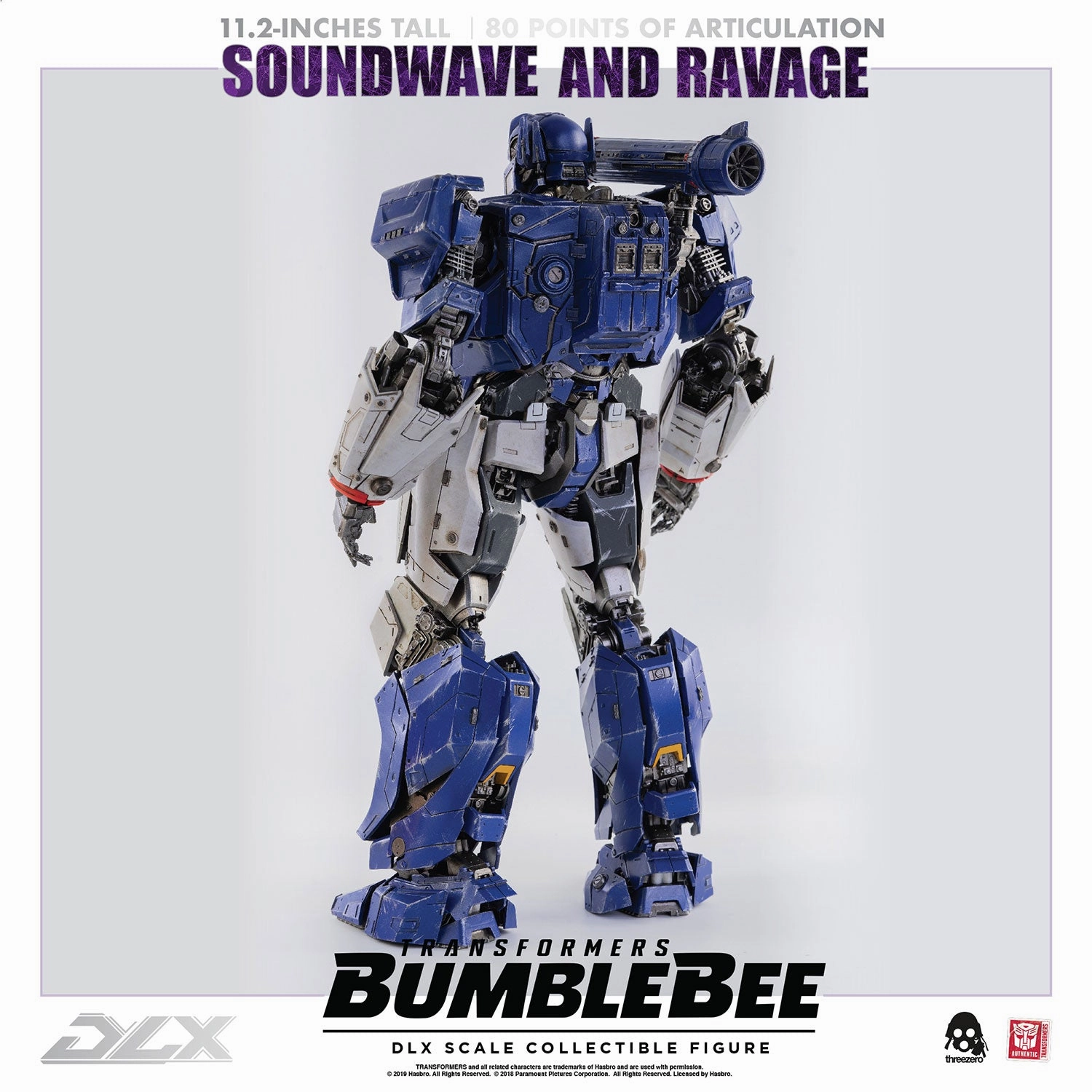 ThreeZero Transformers Bumblebee Movie Soundwave and Ravage DLX Scale Figure
